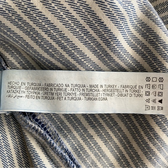 ZARA Strapless Striped Denim Dress. Size S - Picture 13 of 14